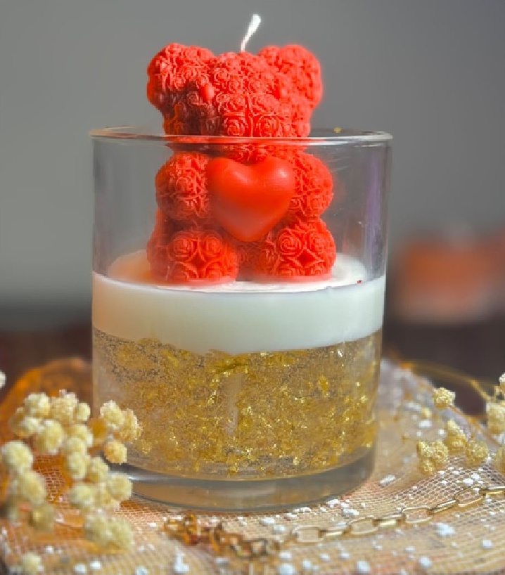 Golden Teddy Bear Jar